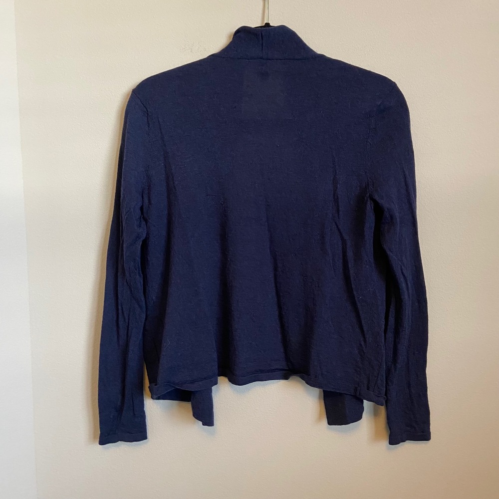 Eileen Fisher Navy Open-Front Lightweight Cardigan - Picture 5 of 7
